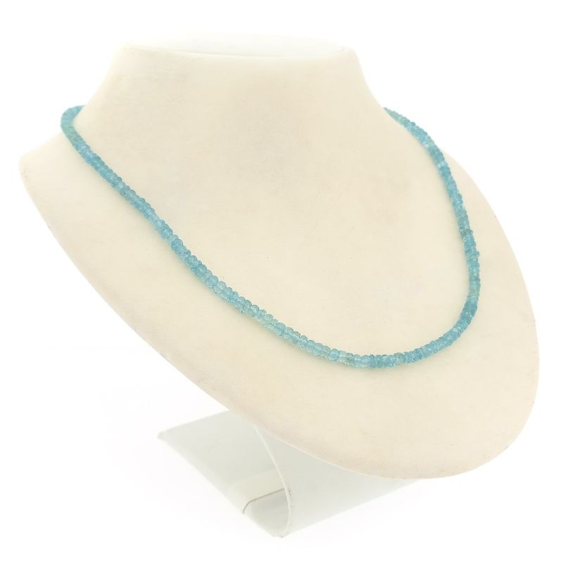 Image 2 of Light blue topaz bead necklace with gold clasp