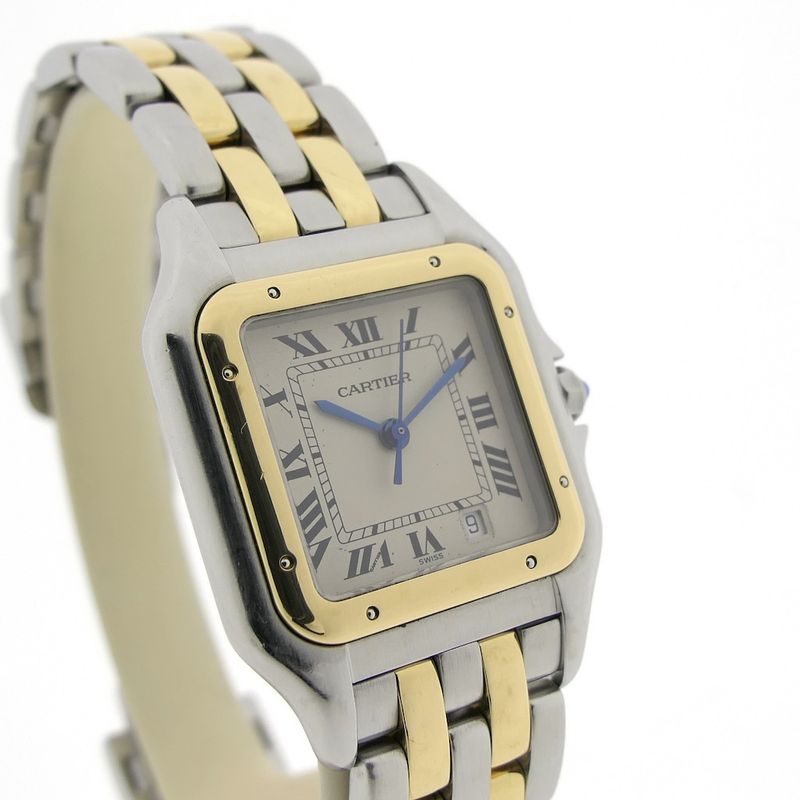 Image 3 of Cartier Panthère '2 Row'; Midsize gold/steel women's watch