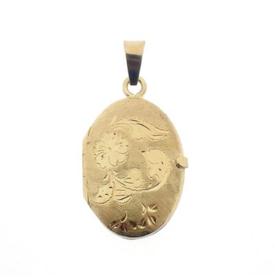 Image 1 of Vintage gold locket pendant | Floral design