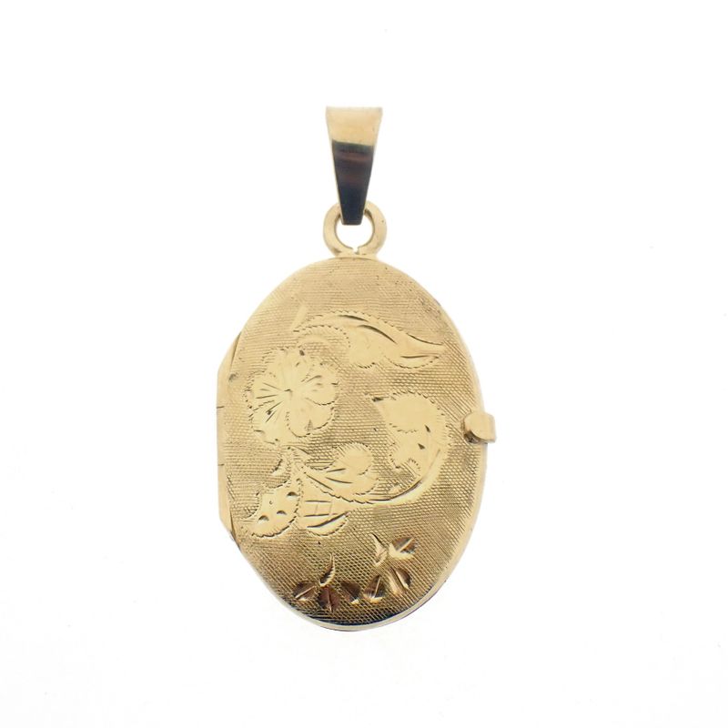 Image 1 of Vintage gold locket pendant | Floral design