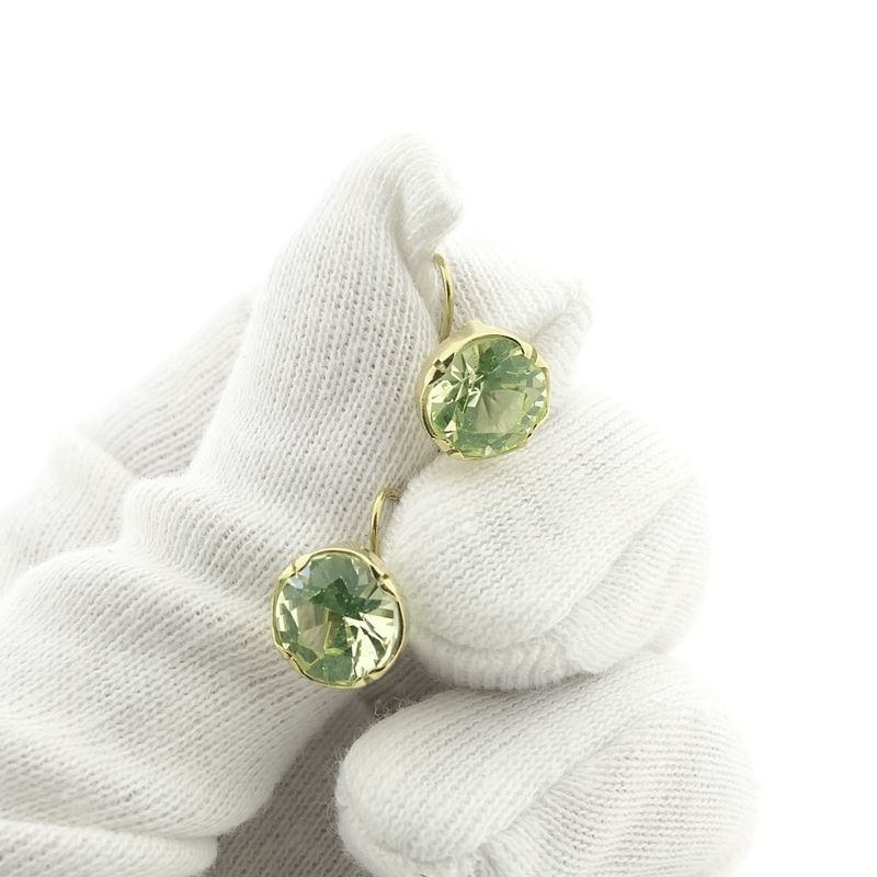 Image 7 of Gold earrings with synthetic gemstone from the 60s