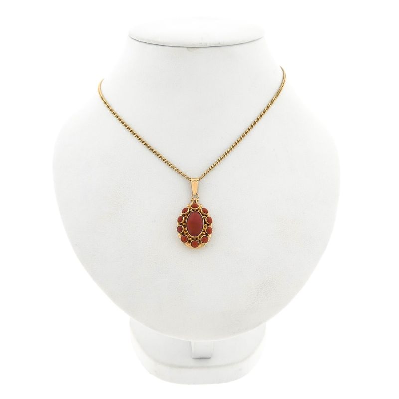 Image 3 of Gold pendant with blood coral