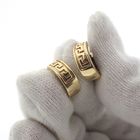 Image 3 of Gold earrings with a meandering pattern | Ø 16 mm