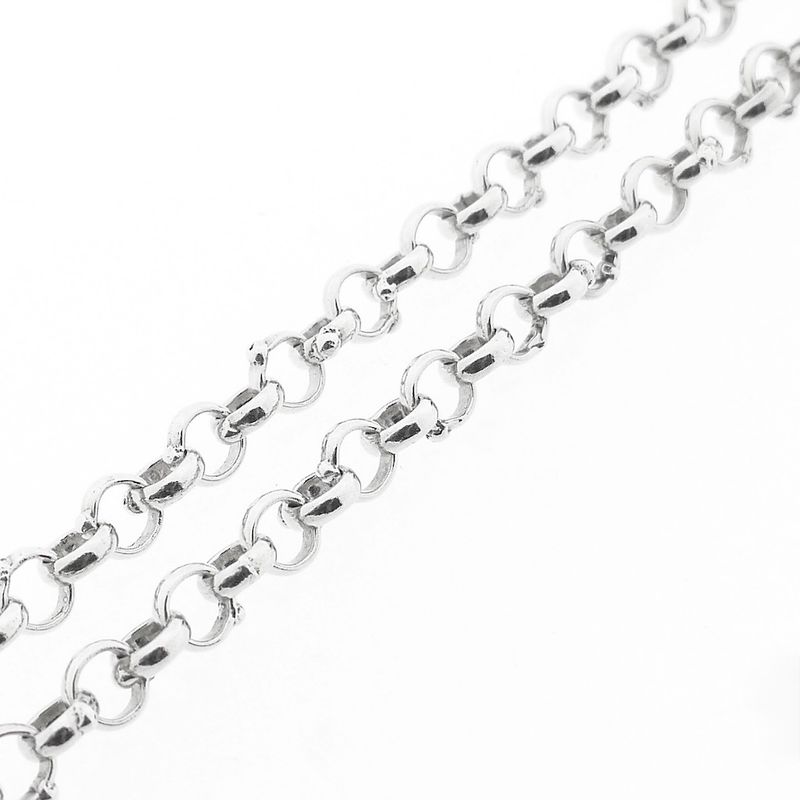 Image 9 of Silver jasseron link chain | 82 cm