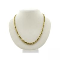 Gold twisted link necklace | 48 cm