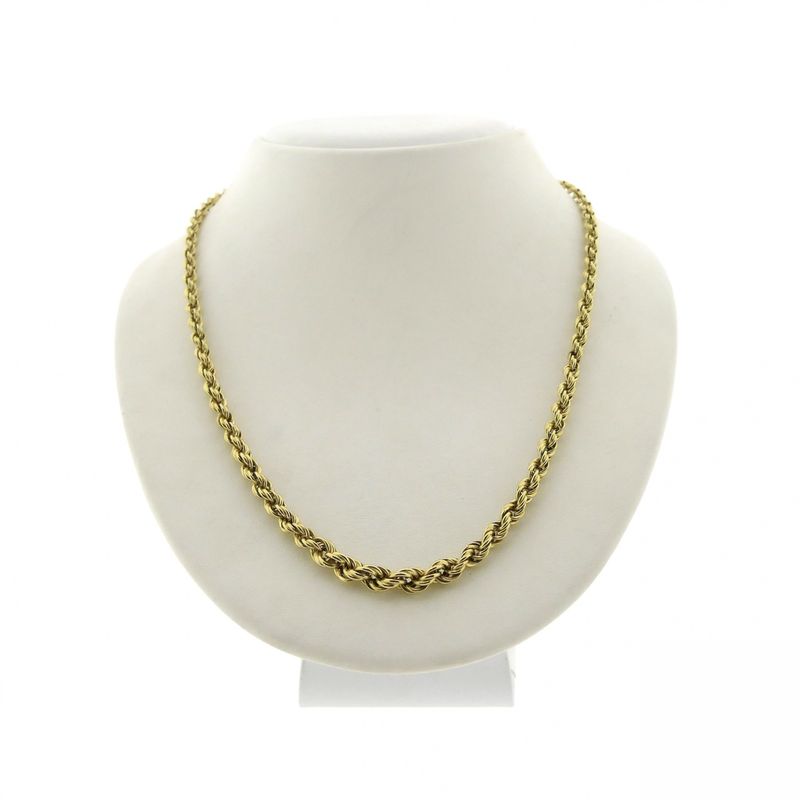 Image 1 of Gold twisted link necklace | 48 cm