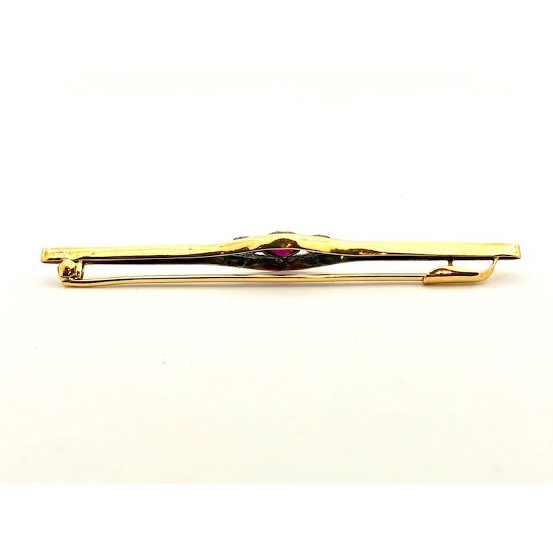 Image 4 of Antique gold brooch with diamond and ruby