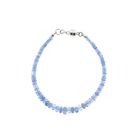 Image 2 of Light blue topaz bead bracelet with white gold clasp