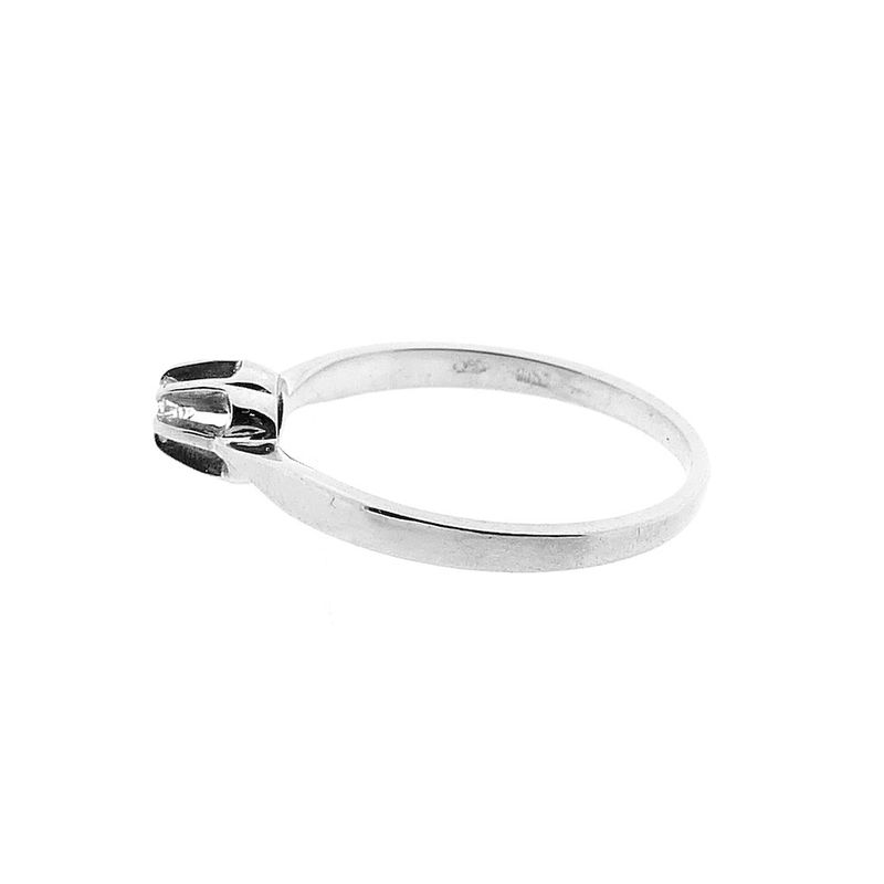 Image 10 of White gold solitaire ring with diamond | 0.05 ct.