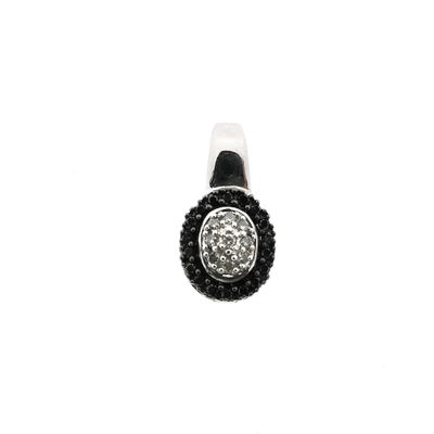 Image 1 of White gold entourage pendant with black diamond | 0.28 ct.