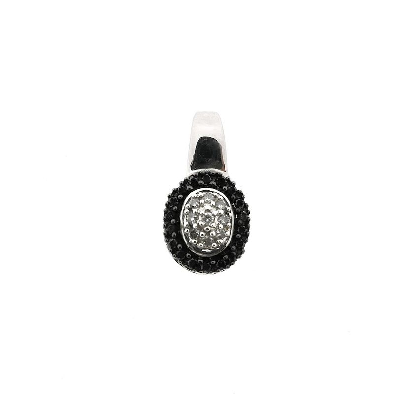 Image 1 of White gold entourage pendant with black diamond | 0.28 ct.