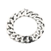 Silver robust gourmet link bracelet; Men | 22 cm