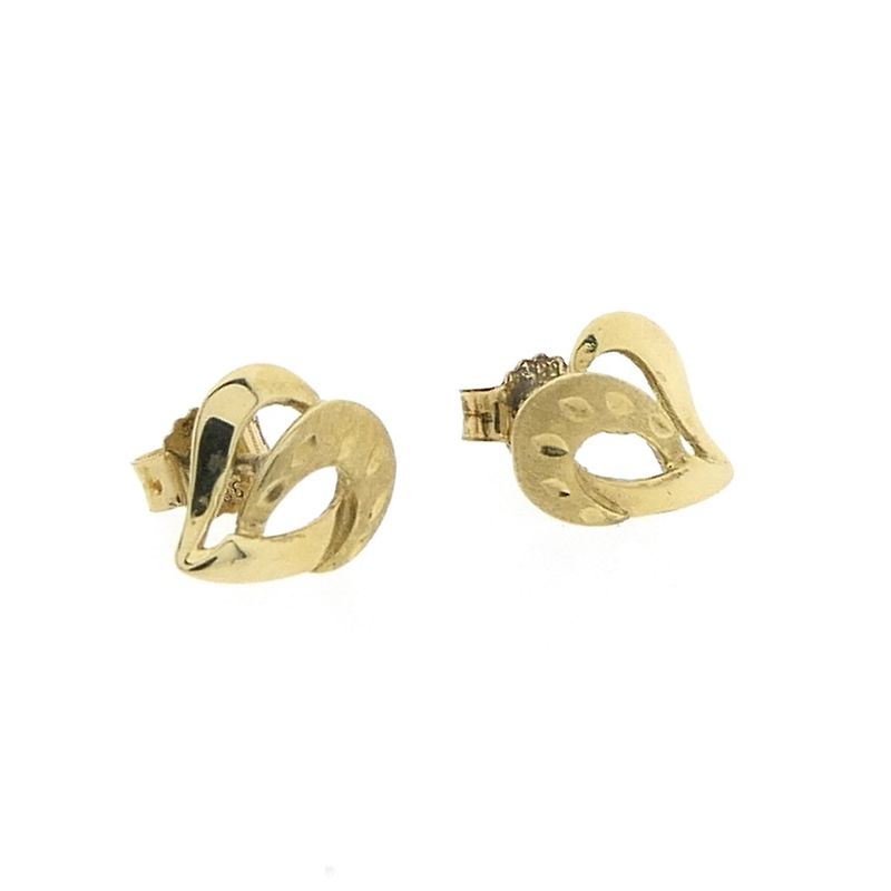Image 4 of Gold heart stud earrings