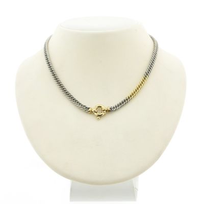 Image 1 of Bicolor gourmet link necklace; Choker