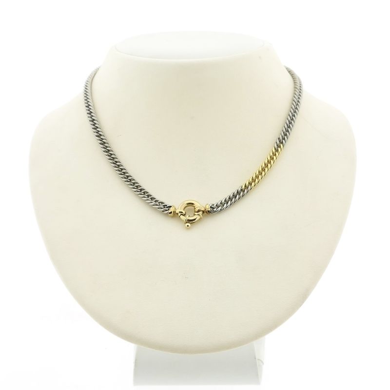 Image 1 of Bicolor gourmet link necklace; Choker