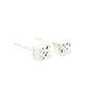 Image 7 of 18 kt white gold faceted square stud earrings