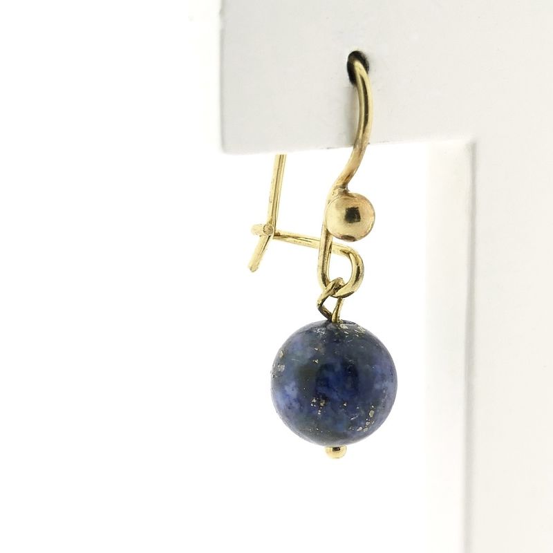 Image 3 of Gold earrings with lapis lazuli | Vintage