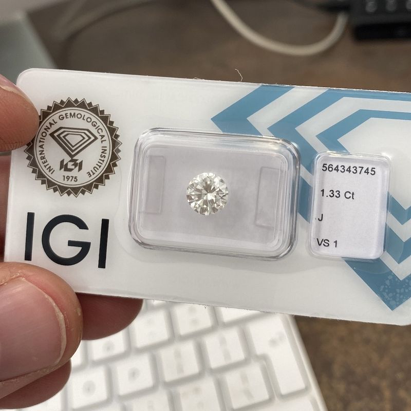 Image 4 of 1.33 ct. Brilliant cut diamond J/VS1 + IGI Certificate - Natural diamond