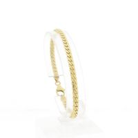 Gold flat gourmet link bracelet | 19.5 cm