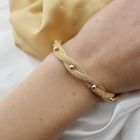 Image 3 of Vintage gold braided foxtail link bracelet