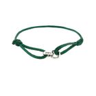 Image 1 of Forever Knots® Handmade Green Satin Bracelet with Silver Chain