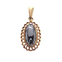 Vintage gold pendant with hematite