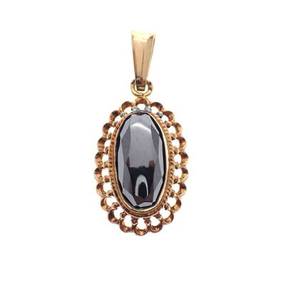 Image 1 of Vintage gold pendant with hematite
