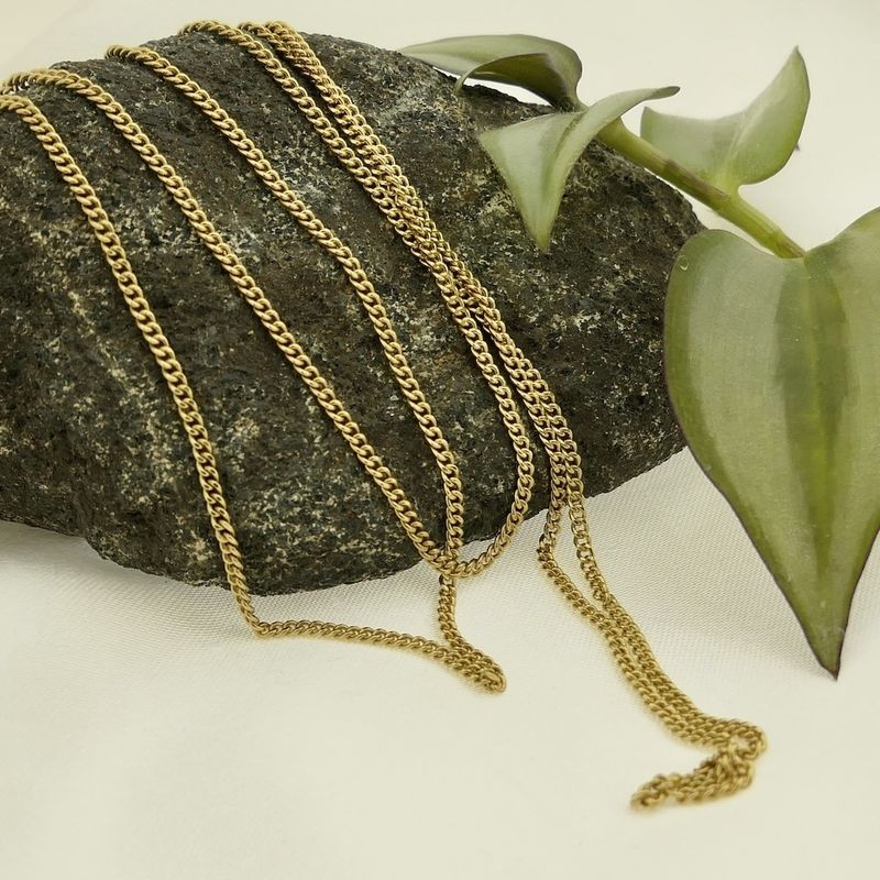 Image 2 of Gold gourmet link chain | 72.5 cm