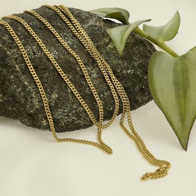 Gold gourmet link chain | 72.5 cm Image 2 of Gold gourmet link chain | 72.5 cm