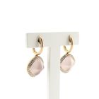 Image 3 of 18-karat gold stud earrings set with rose quartz and diamonds | 0.28 ct. | Tirisi