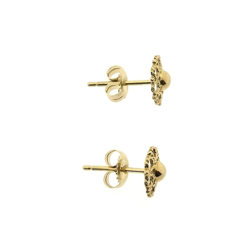 Image 9 of Antique/vintage gold flower stud earrings | Filigree technique
