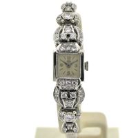 Herva Swiss Genève 'Cocktail Watch'; 14k. Gold ladies watch with diamonds