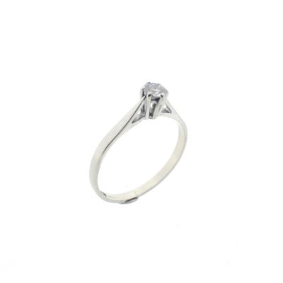 Image 1 of White gold solitaire ring with 0.22 ct diamond.