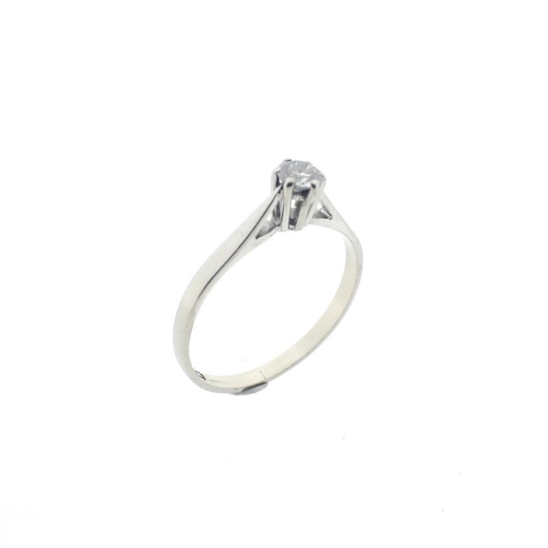 Image 1 of White gold solitaire ring with 0.22 ct diamond.