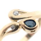 Image 3 of Gold ring with diamonds and sapphire | 0.04 ct.