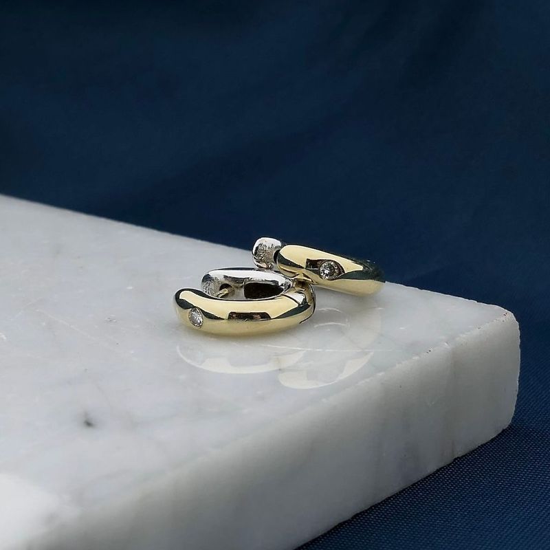 Image 2 of Two-tone gold earrings