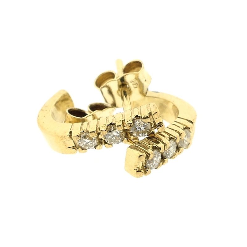 Image 4 of Gold stud earrings with diamonds