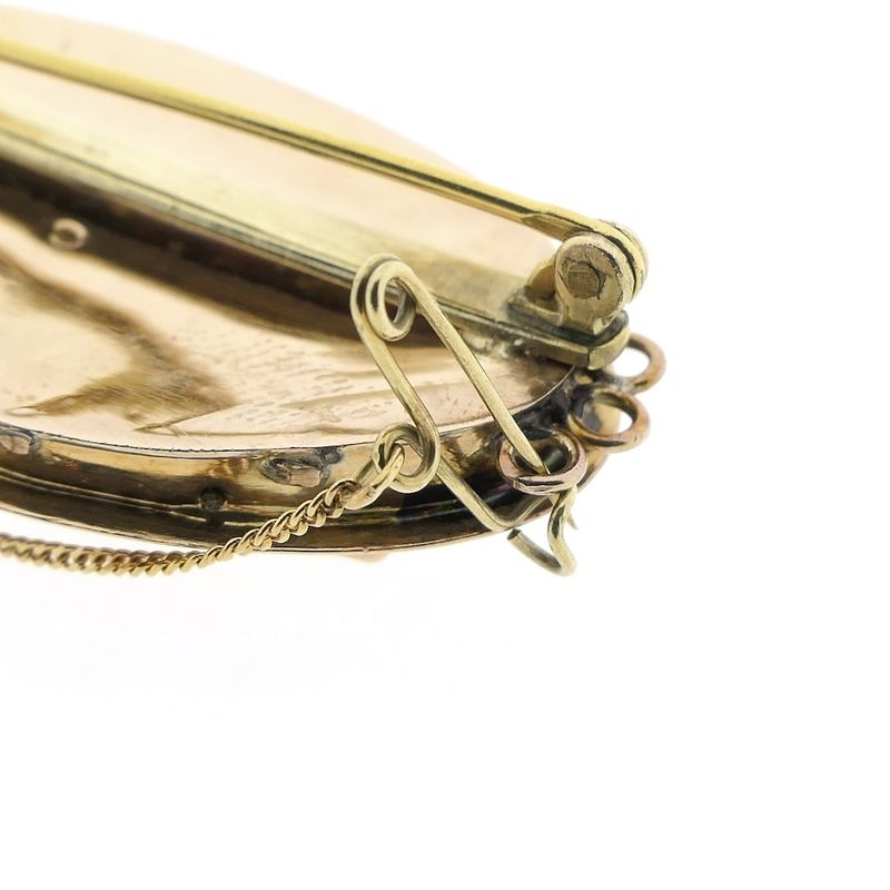 Image 4 of Antique two-tone gold brooch with filigree technique