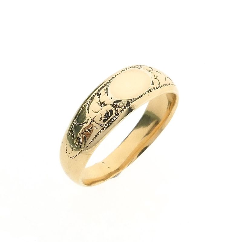 Image 1 of 8 carat men's ring with engraving plate