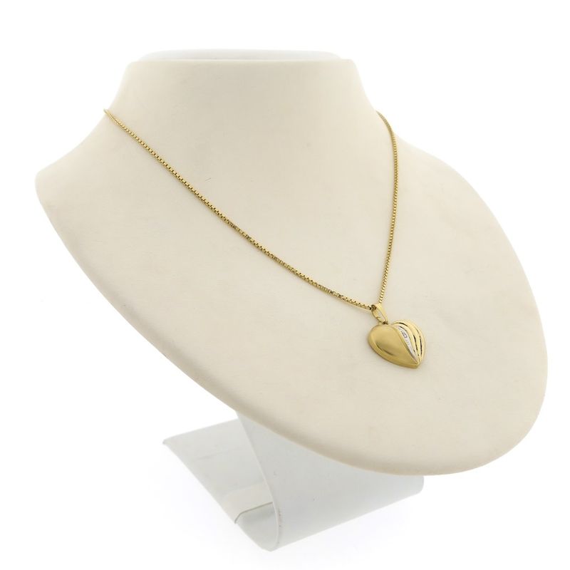 Image 7 of Gold heart pendant with diamond | 0.005 ct.