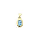 Image 1 of Gold minimalist pendant with topaz