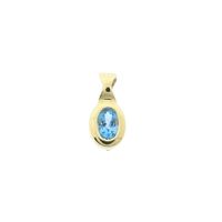 Gold minimalist pendant with topaz