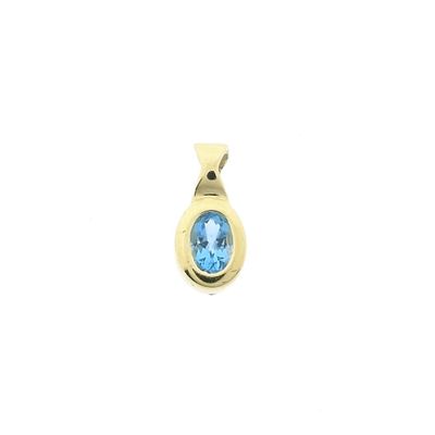 Image 1 of Gold minimalist pendant with topaz