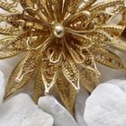 Image 5 of Vintage gold flower pendant with filigree technique