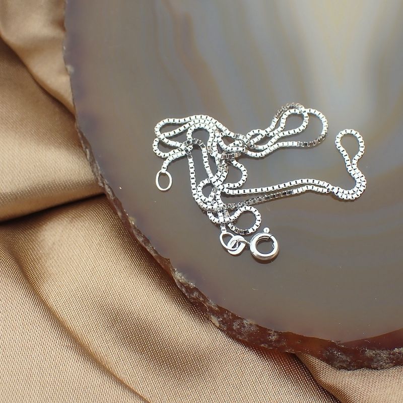 Image 5 of White gold Venetian necklace | 42 cm