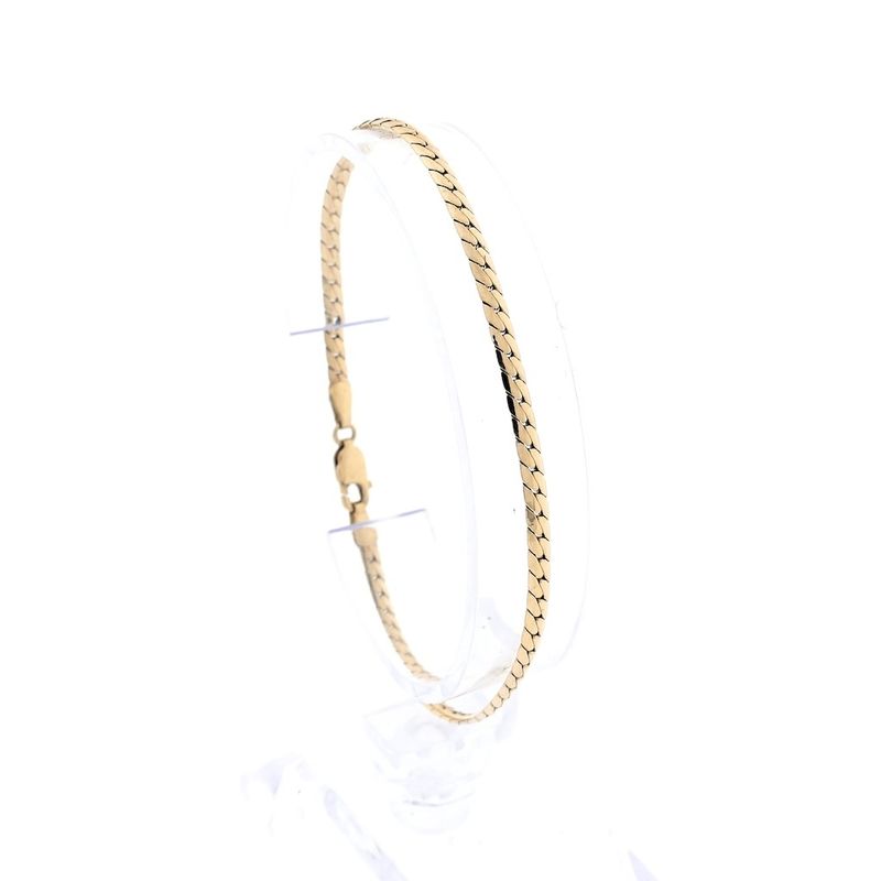 Image 1 of Gold flat gourmet link bracelet