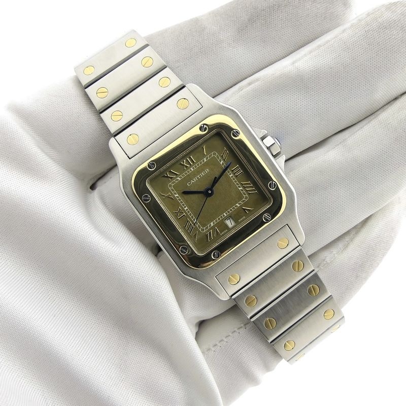 Image 11 of Cartier Santos Galbee 1566; Gold/steel unisex watch