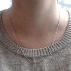 Image 8 of White gold thin anchor link necklace | 46 cm