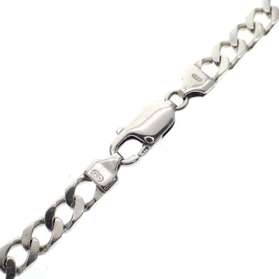 Image 2 of Silver flat gourmet link bracelet | 22 cm