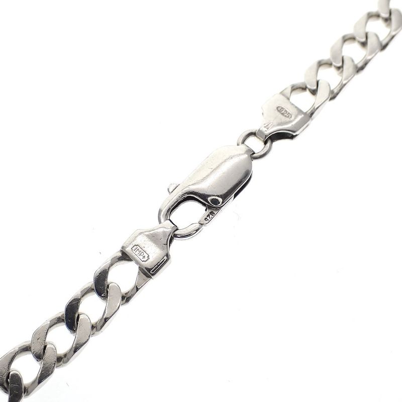 Image 2 of Silver flat gourmet link bracelet | 22 cm